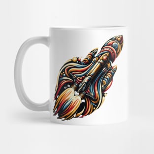 Cosmic Blaze: Abstract Artistry of NASA's Rocket Mug